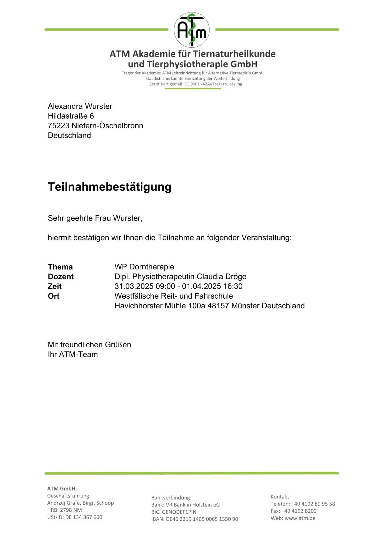 Aus- und Weiterbildungen