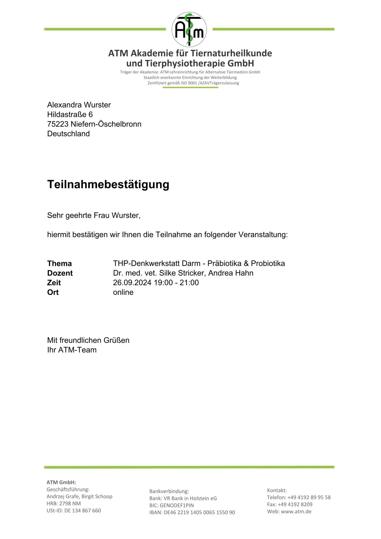 Aus- und Weiterbildungen